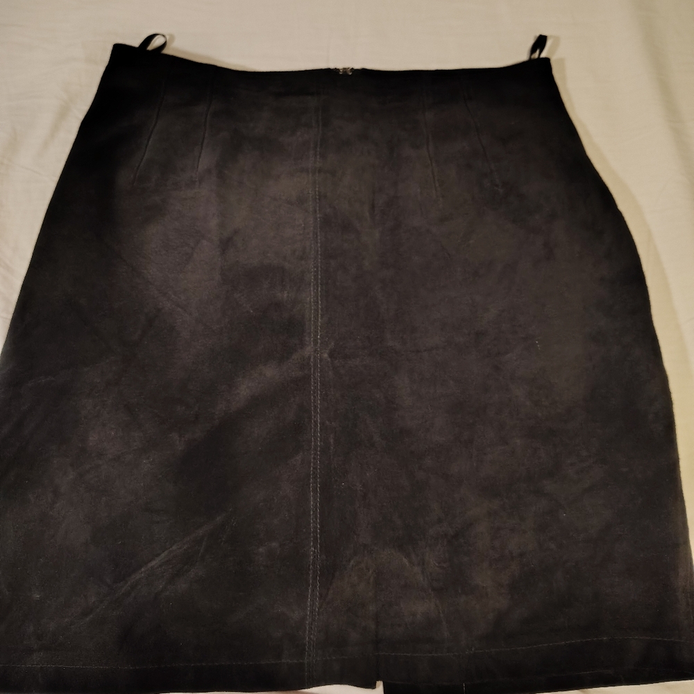 The Limited Charcoal Suede Skirt